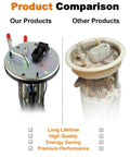Product comparison showing Electric Fuel Pump Assembly For 1996 2000 Honda Civic 1.6L, 1997 2000 Acura EL 1.6L, And 1996 2001 Acura Integra 1.6L D16 Gas.