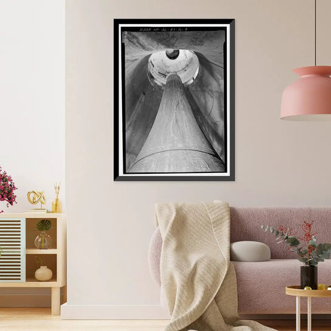 Framed Print Of Wilson Dam And Hydroelectric Plant With Turbine And Generator Spanning The Tennessee River On Wilson Dam Road In Muscle Shoals Alabama Vintage Home Decor Reproduction From Library Of Congress 17 7/8 By 21 7/8 Inches Retro Wall Art