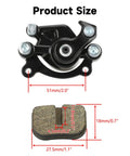 Front Disc Brake Caliper With Pads For 50cc 47cc 49cc Mini Dirt Bikes And Pocket Bikes Compatible With SYX Moto and others, dimensions shown