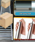 Heavy Duty Gravity Conveyor Rollers Steel Tube 2 Inch Diameter By 10 Inches Long Pack Of Three demonstrating easy installation with spring shaft.