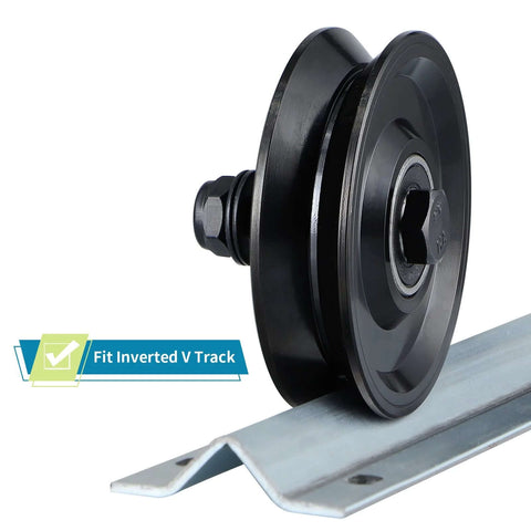 Skelang 4-inch V-groove sliding gate wheel with double bearings for inverted V track