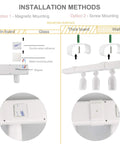 Installation methods for Dimmable LED Track Light Kit With Rotatable Heads, Plug In Spotlight, magnetic and screw mount options