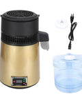 Smart Four Liter Automatic Water Distiller Featuring Heavy Duty Stainless Steel Chamber And 750W Heater For Straight Up Pure Drinking Water In Any Home Or Office Setup Zero Fuss Auto Shut Off Design with blue reservoir.