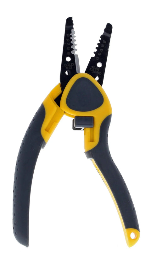 Kinetic Reflex T-Stripper 45-915 Wire Stripper For 10-20 AWG With Thumb Rest Plier Nose Slide Lock Textured Grips Built Like A Boss For Precise Cutting And Easy One Hand Operation