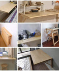 Fold Away Wall Table In Natural Wood, 31.4 By 23.6 Inches, space-saving wall-mounted table for kitchens and workshops