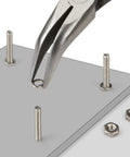 Super Handy Mini Forty Five Degree Long Nose Pliers Built To Reach Around Obstructions With Tapered Bent Tip And Crosscut Teeth Grabbing Firm
