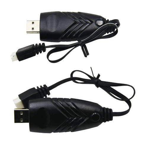 2 Pack USB To 11.1V 3S LiPo Charger Cable With 4 Pin XH Plug For RC Cars Boats Drones Airplanes And Airsoft, 1.5A Charge