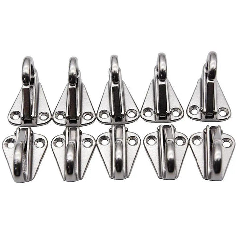 Spring Snap Attach Rope Hook in 316 Stainless Steel for Fender Points and Mooring, Beefy Marine Boat Hardware, 4 Pack shown