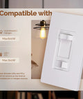 No Neutral Dimmer Switch For 3-Way And Single Pole, 600W For Incandescent/Halogen, 300W Dimmable LED CFL, White, ETL Listed, 120V, Not Compatible With Smart Lighting Fixtures on wall plate