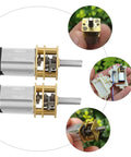 6 Pack Micro Metal Gear Motors With Mini Gear Reducer for tiny robots and drones, high torque, low RPM showcased in detail