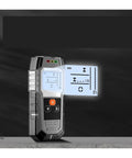 Badass Pro Grade Stud Finder And Wall Scanner With Integrated Probe detects measurements on screen for precise wall scanning.