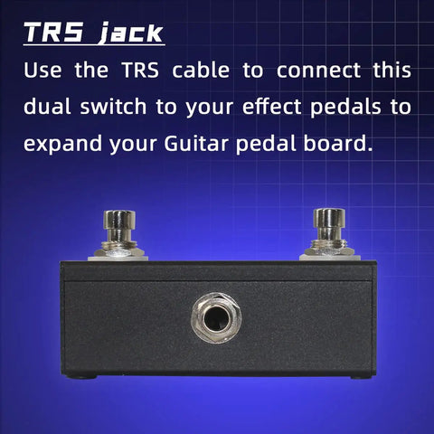 Momentary Dual Switches For Guitar Effect Pedal With TRS Cable Unlatching Pedal External Dual Switch front view with jack port