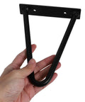 Hand holding a Black Iron Hairpin Table Leg from 2 Pack, Heavy Duty Easy Install Metal Furniture Legs for Coffee Tables, Desks, Benches.