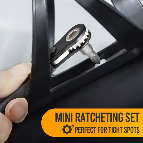 Mini Right Angle Screwdriver With Ratchet 90 Degree Offset Bit Set EDC Gear Pocket Tool Tiny But Mighty Stocking Stuffers For Tight Spaces Sewing Machines Home DIY Gifts For Men And Women