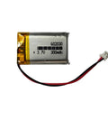 Rechargeable 3.7V 300mAh Lithium Polymer Battery With JST PH2.0mm Connector, compact design suitable for various devices.