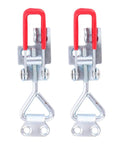 Beefy Two Pack Adjustable Heavy Duty Toggle Latch Clamps With Zinc Plated Iron Pull Draw Latch for door fastening.