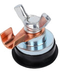 Pro Grade Magnetic Grounding Welding Clamp With Adjustable Magnet, featuring sturdy suction base and copper contact, 4x3.5 cm size