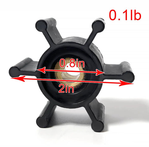 6 Blade Nitrile Impeller For 2 Inch Industrial Fluid Pumps, High Flow Rotary Pump Part For Marine Engines, Keeps Your Cool Under Heavy Load, Durable Water Pump Impeller Replacement, 2in view