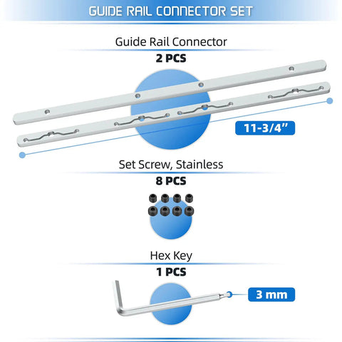 Guide Rail Connector Set Replacement For Track Saw Guide Rails Quick Secure No Fuss Link With Two Connectors Screws And Hex Key Included