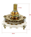 Three Pole Three Position Rotary Switch With One Deck Band Channel Selector And Black Knob 12 Pin Mounting Nut Included
