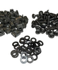 Top Shelf 10-32 Black Oxide Cage Nuts And Hex Screws With Flat Washers 25 Pack, assorted hardware for secure server installation.