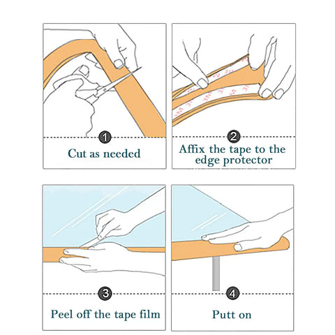 Steps to install U Shaped Foam Edge Protectors For Baby Safety, Real Deal Nbr Corner Guards, Hella Cushioned Table And Wall Bumpers.