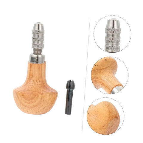 Pro Grade Three Piece Pin Vise Drill Set For Jewelry Making And Watch Repair, wooden handle with steel needle clips