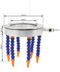 Heavy Duty Water Spray Ring Cooling Nozzle For Machining Centers Rock Solid General Purpose Coolant Accessory Built Tough Flat Out Precision with blue and orange flexible hoses.