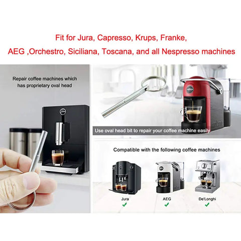 Pro Grade Security Oval Head Screws With Special Bit For Coffee Machines Removal Kit, Fits Jura And Other Popular Makers