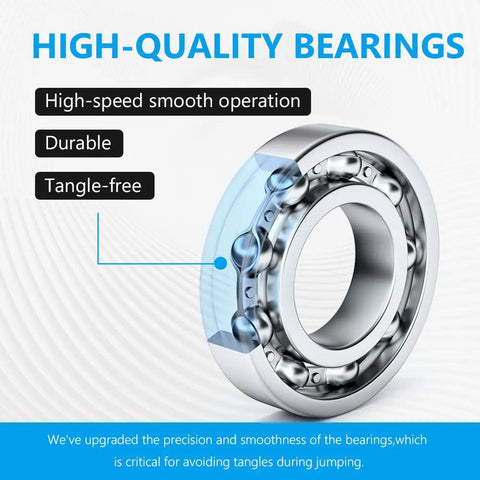 High-quality bearing detail for Weighted Jump Rope Half Pound 5mm Steel Rope With Ball Bearing Handles Gym Ready Adjustable 8 To 10 Feet Length