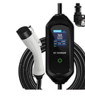 Grab And Go Portable 3.5KW 16A Type 1 SAE J1772 EVSE Fast Charging Cable with screen, plug and handle for electric vehicle charging.