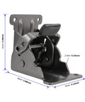 Eight Pack 0 To 90 Degree Folding Hinges Built Tight For Smooth Home Improvements Beefy Self Locking Steel Brackets Handling 500 Pounds Without Any Hassle Comes With All Hardware, gray steel hinge with spring mechanism.