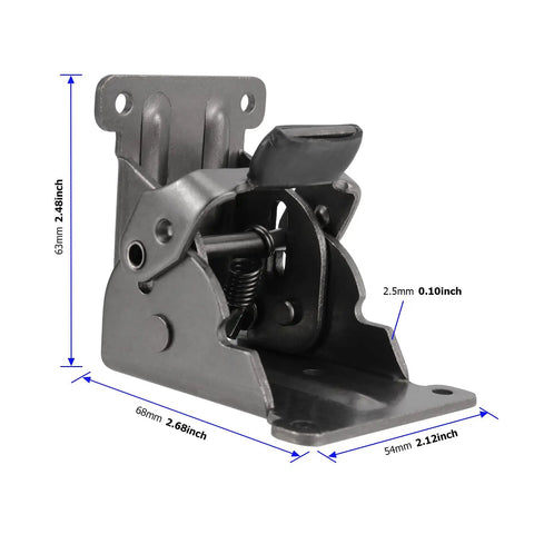 Eight Pack 0 To 90 Degree Folding Hinges Built Tight For Smooth Home Improvements Beefy Self Locking Steel Brackets Handling 500 Pounds Without Any Hassle Comes With All Hardware, gray steel hinge with spring mechanism.