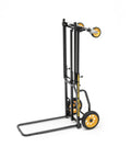 8 In 1 Folding Multi Cart Hand Truck Dolly Platform Cart With Telescoping Frame from 29 inches to 42.5 inches, folded view, black frame