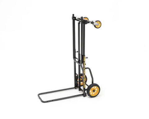8 In 1 Folding Multi Cart Hand Truck Dolly Platform Cart With Telescoping Frame from 29 inches to 42.5 inches, folded view, black frame