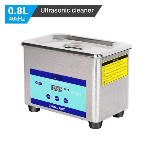 Heavy Duty Ultrasonic Cleaner With 800ml Stainless Tank And Adjustable Heat Settings For Jewelry Glasses Watches Dentures And Tech Gear.