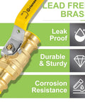 Close-up of 10 Pack 3/4-Inch Press X Press Propress Ball Valve with lead-free brass, showcasing leak proof and corrosion resistance features.