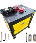 Heavy Duty Automatic Steel Bar Circle Bender Delivers Beast Mode Power To Shape Rebar Quick As Lightning For Hardworking Contractors On Tight Job Sites with red rollers.