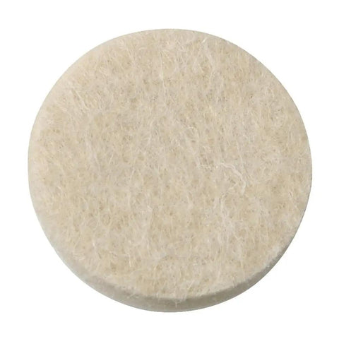 Close-up of Heavy Duty Self Stick 1 Inch Round Felt Furniture Pad in beige finish, protects hardwood floors from scratches and scuffs.