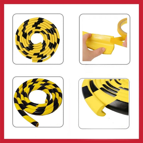 L Shaped Wall Edge Corner Guards Yellow Black Safety Bumpers With Self Adhesive Foam Padding 197 Inches Long 500 cm Tough As Nails Industrial Edge Protector For Factory Workshops And Production Machines NBR Foam Impact Absorption