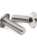 Built Tough 1/4-20 By 1/2 Inch Truss Head Machine Screws Full Thread Grade 304 Stainless Steel with bright finish, pack of two