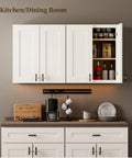 Wall Mounted Laundry Room Cabinet With Doors And Shelves White Shaker Finish Solid Wood RTA Medicine Storage Cabinet 24W 30H 12D Inches Space Saving For Kitchen Bathroom And Garage