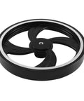 kousoer Encoder Wheel Bore 6mm Aluminum Rubber Measuring Wheel Black Heavy side view showing black material and silver ring detail