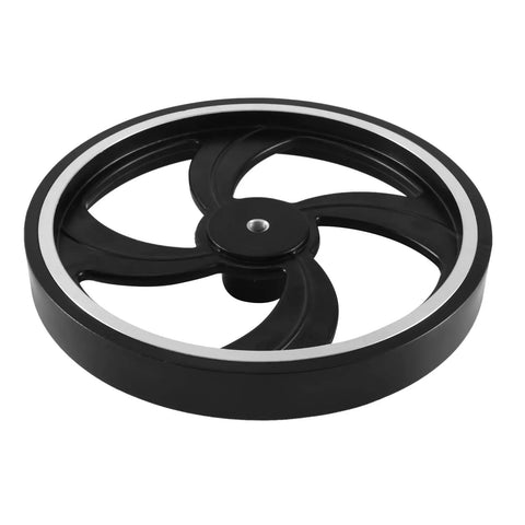 kousoer Encoder Wheel Bore 6mm Aluminum Rubber Measuring Wheel Black Heavy side view showing black material and silver ring detail