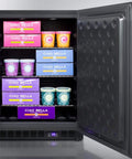 Slick Frost Free Upright Freezer With Killer Stainless Steel Finish And Adjustable Digital Thermostat For No Sweat Built In Or Freestanding Kitchen Setup In 24 Inch Spaces with Ciao Bella gelato.