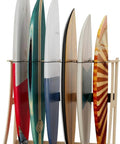 Easy Assembly Wooden Surfboard Rack For Six Boards With Foam Padding And Elastic Safety Straps Built Beefy For Serious Riders