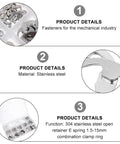 Premium Stainless Steel External Retaining Rings Assortment Snap Ring Kit 400pcs Circlip Set showing fasteners in a storage case.