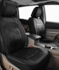 Universal Deluxe PU Leather Car Seat Covers Full Set Premium Faux Leather, Airbag Compatible, Breathable, All Black in SUV