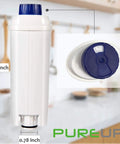 Two Pack Water Filter Cartridges For DeLonghi Coffee Machines DLSC002 DLS C002 ECAM ETAM EC680 EC800, white with blue top