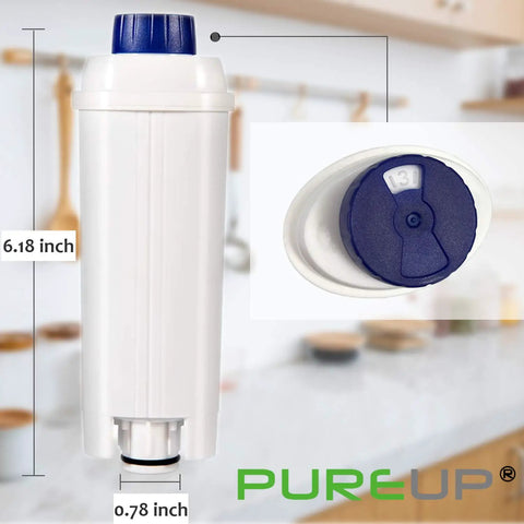 Two Pack Water Filter Cartridges For DeLonghi Coffee Machines DLSC002 DLS C002 ECAM ETAM EC680 EC800, white with blue top